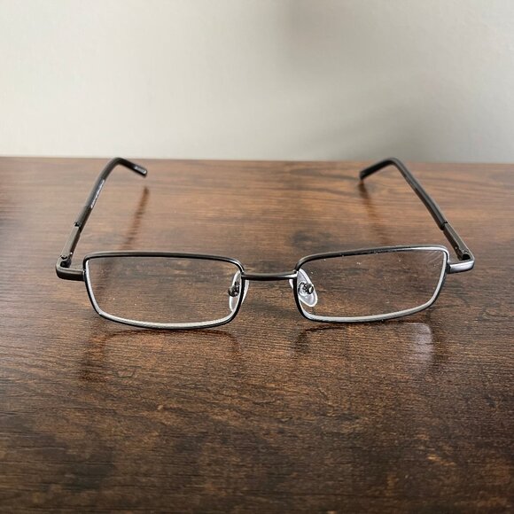 Men's Magnivision Black Rectangular Metal Eyeglasses Frames Only 51-17-140 mm - Picture 1 of 7